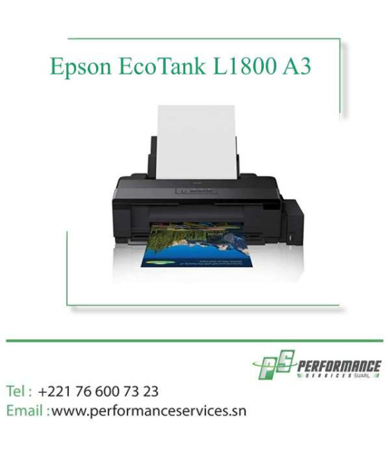 Imprimante Epson EcoTank L1800 A4 Jet D'Encre USB Wi-Fi Noir