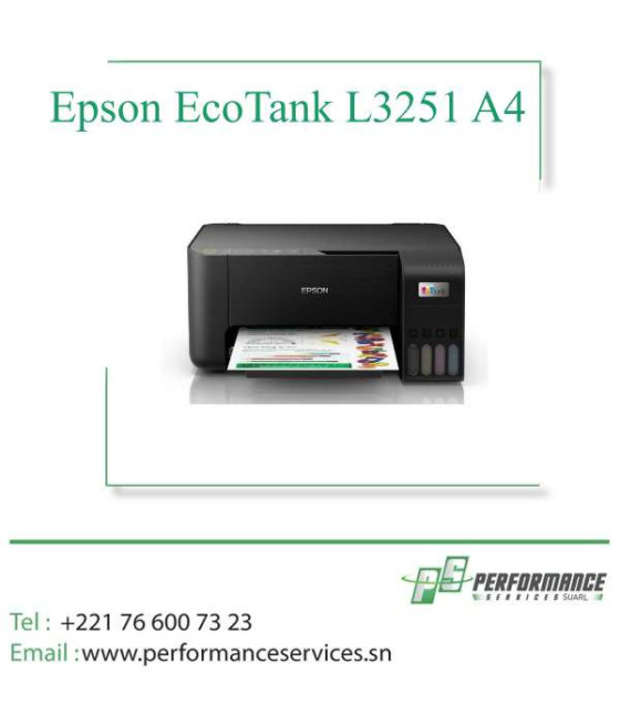 Imprimante Multifonction Epson Ecotank L3251 A4 Jet D'Encre USB Wi-Fi