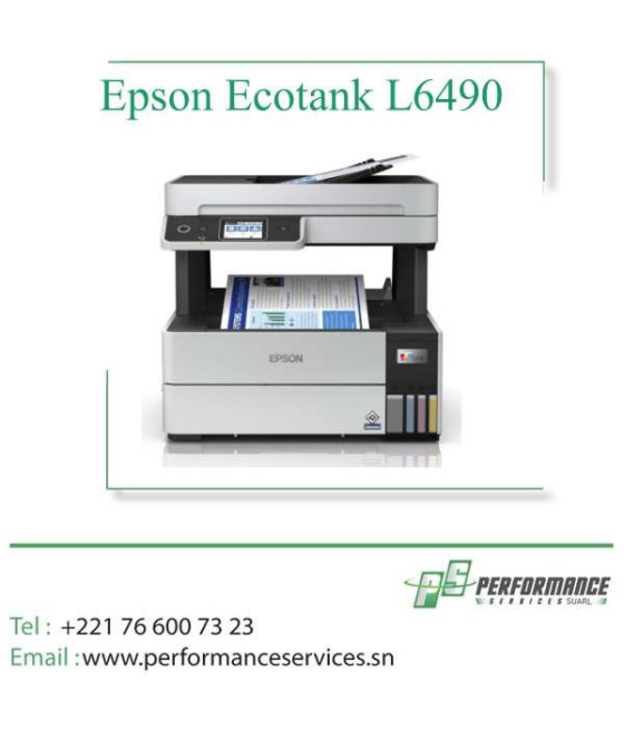 Imprimante Jet d'Encre Epson Ecotank L6490 4 En 1 Couleur Wifi