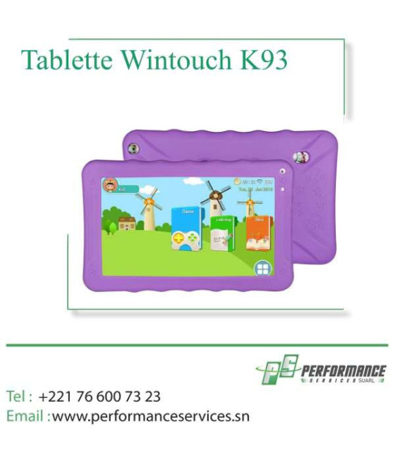 Tablette Wintouch K93 Kid, 9 pouces, 1 Go de RAM, 16 Go de ROM, Wi-Fi