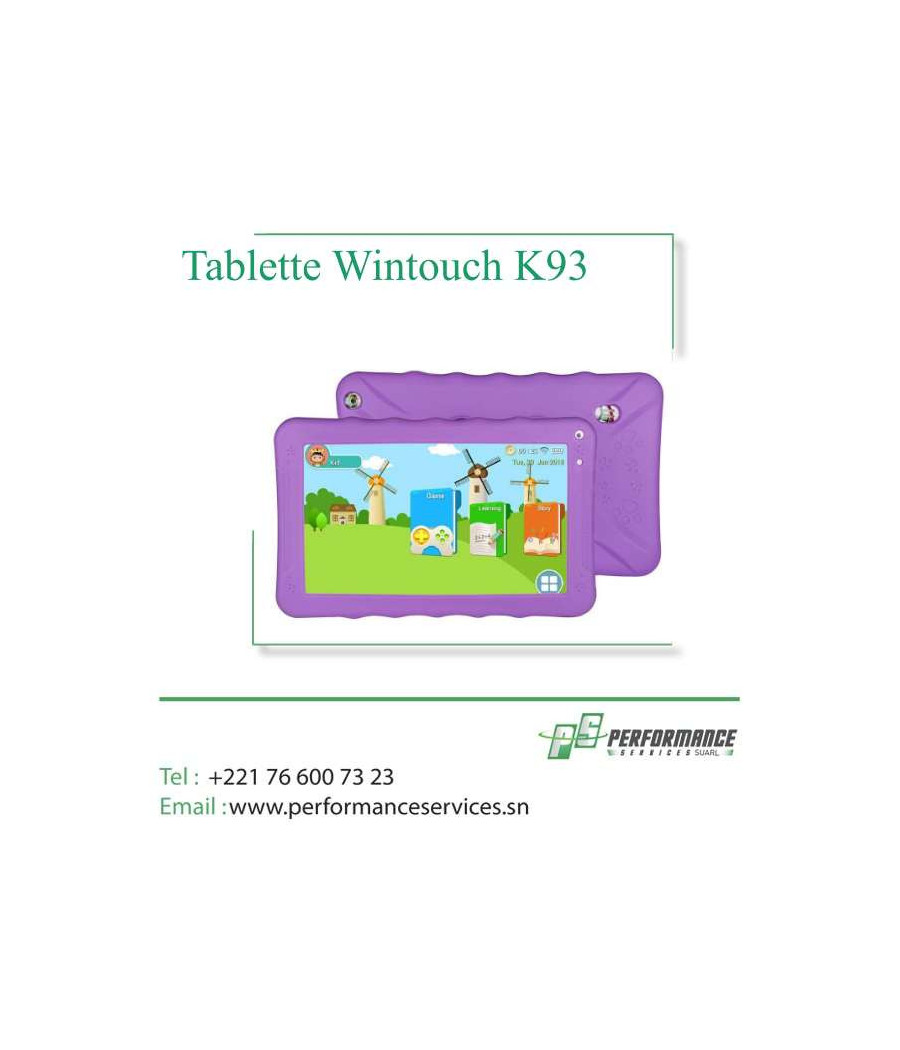 Tablette Wintouch K93 Kid, 9 pouces, 1 Go de RAM, 16 Go de ROM, Wi-Fi