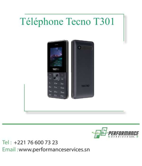 Téléphone Tecno T301 Double SIM Ecran 2.4″ Mémoire RAM 4 Mo Appareil photo 2 Mégapixels
