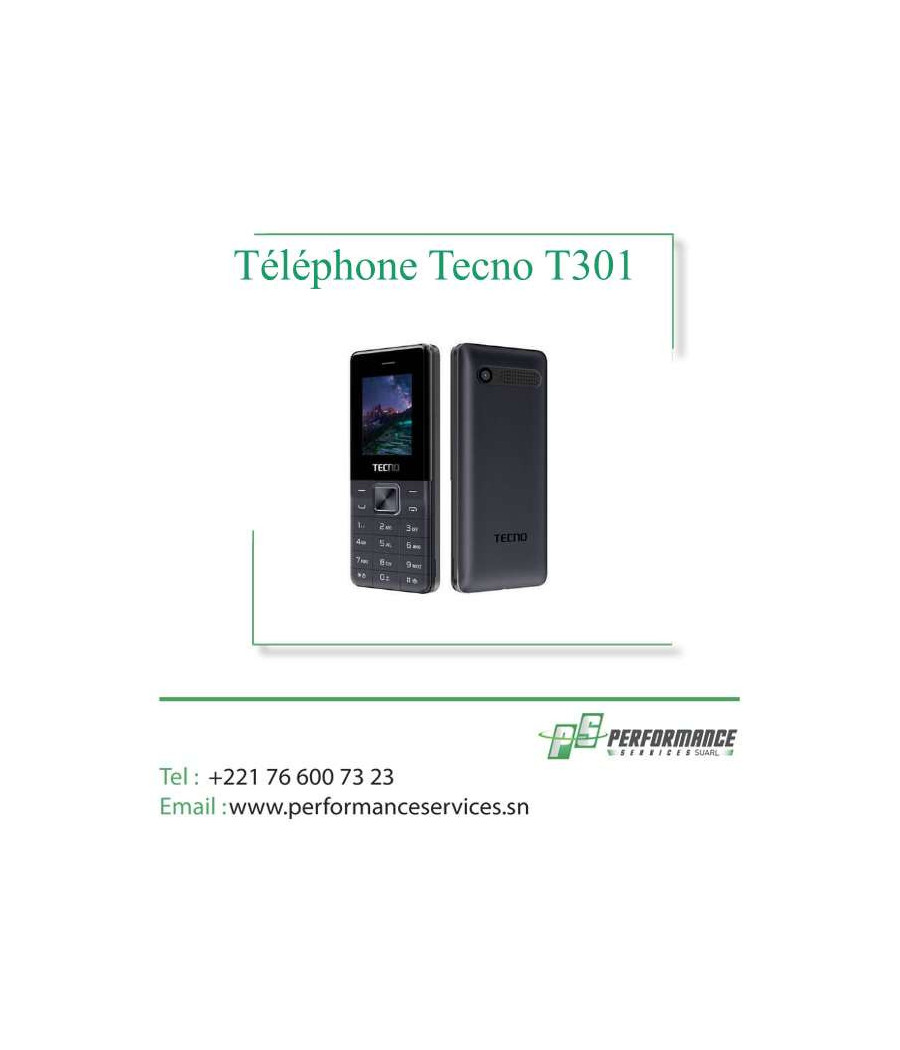 Téléphone Tecno T301 Double SIM Ecran 2.4″ Mémoire RAM 4 Mo Appareil p