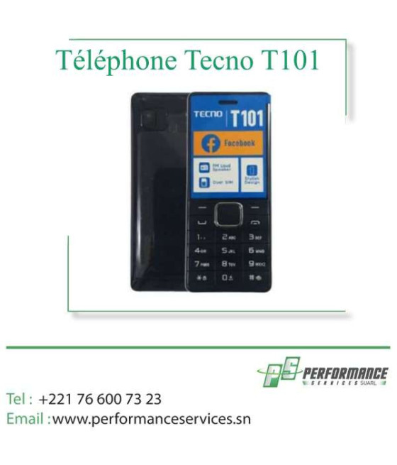 Téléphone Tecno T101 Dual Sim – 1.77 pouces – 1000mAH – Radio FM – Torche