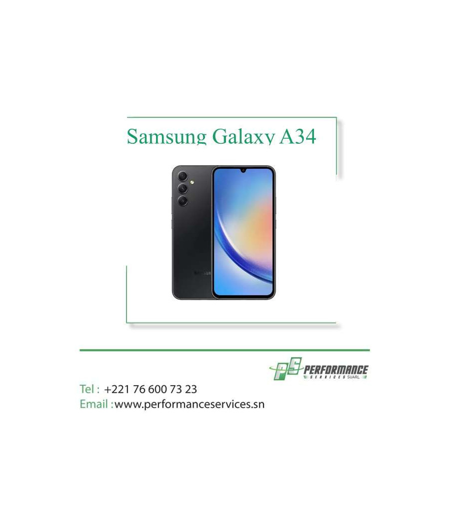 Téléphone Samsung Galaxy A34 Mémoire 128 Go Ram 4 Go 5G