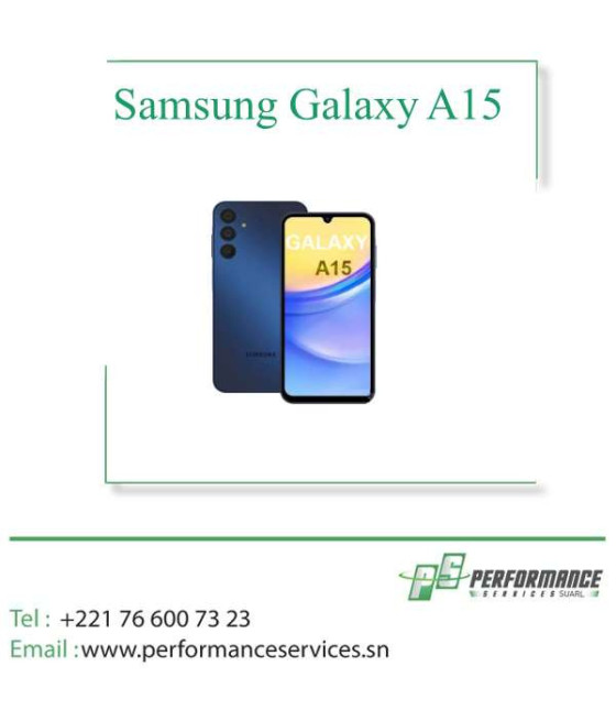 Téléphone Samsung Galaxy A15 Mémoire 128 Go Ram 4 Go 6.5 POUCES