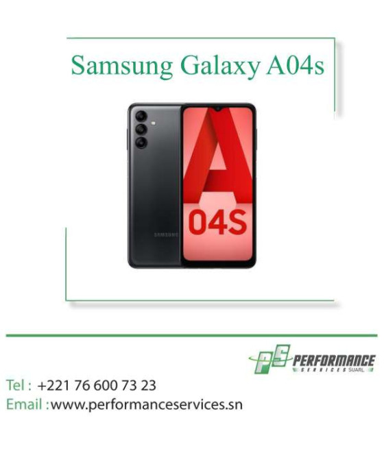 Téléphone Portable Samsung Galaxy A04s Mémoire 64 Go Ram 4 Go Écran 6.5 Pouces