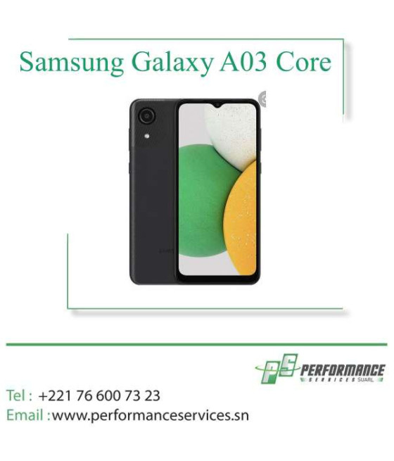 Téléphone Portable SAMSUNG Galaxie A03 Core Écran 6.5 Pouces Mémoire 32GB Ram 2GB Caméra 8 MP + 5 MP