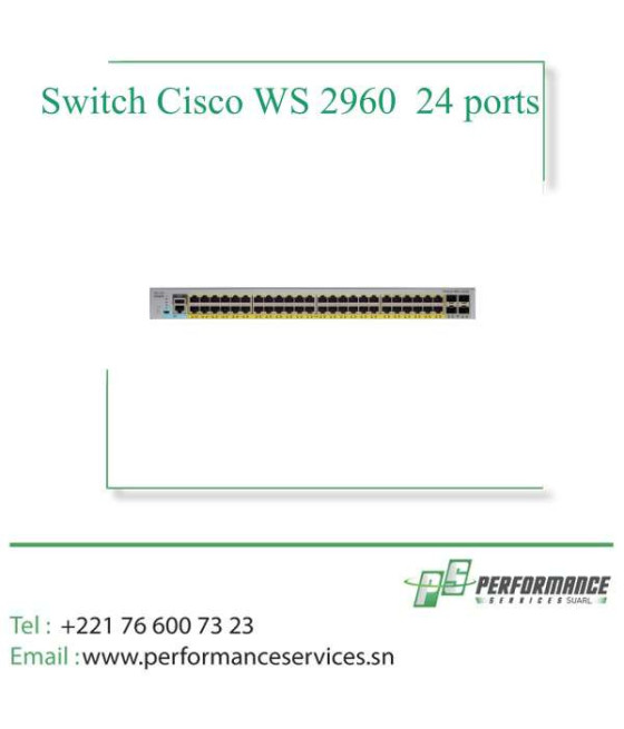 Switch Cisco Gigabit Ethernet WS 2960 24 Ports