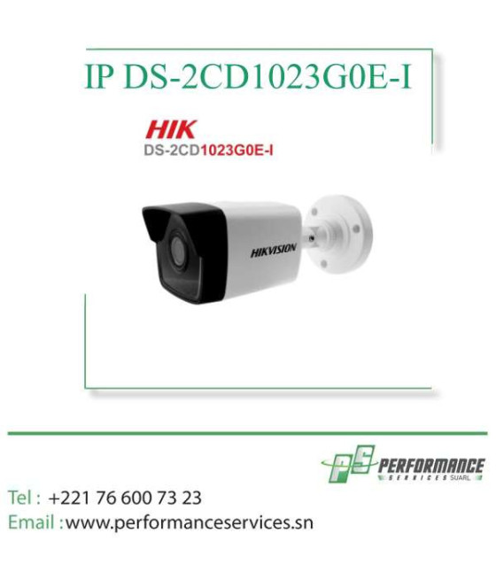 Caméra de sécurité Hikvision  IP Bullet fixe 2MP IR IP67 H.265 30 mètres DS-2CD1023G0E-I