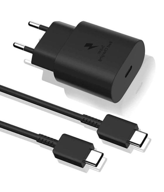 Chargeur rapide 25W compatible pour Samsung + câble USB-C 1 mètre