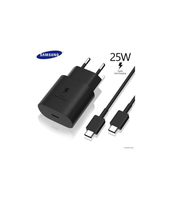 Chargeur rapide 25W compatible pour Samsung + câble USB-C 1 mètre