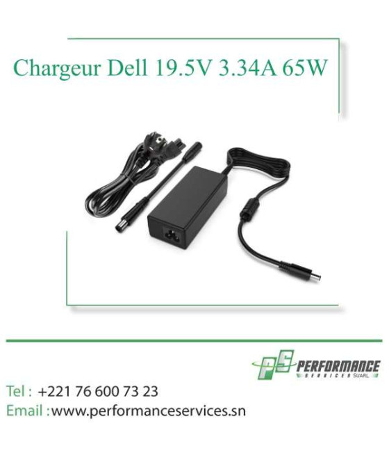 Chargeur Ordinateur Portable pour Dell 19.5V 3.34A 65W