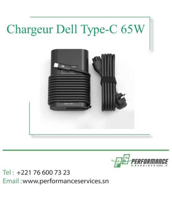 Chargeur Ordinateur DELL Type-C 65W USB-C 20V-3.25A