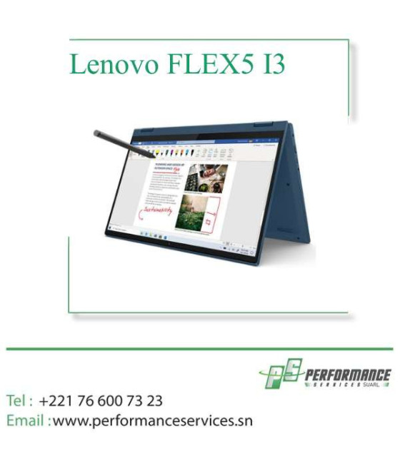 Lenovo FLEX5 I3-1115 Ram 4Gb Disque Dure 512 SSD Ecran 11"