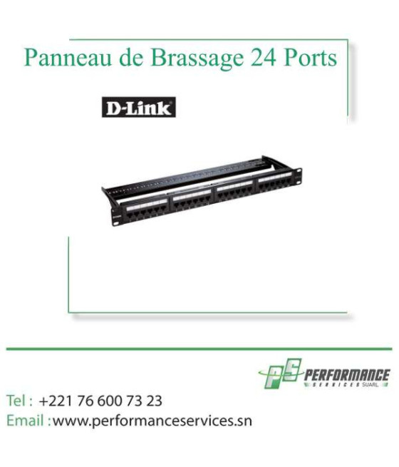 Panneau De Brassage D-Link 24 Ports Catégorie 6 UTP (NPP-C61BLK)