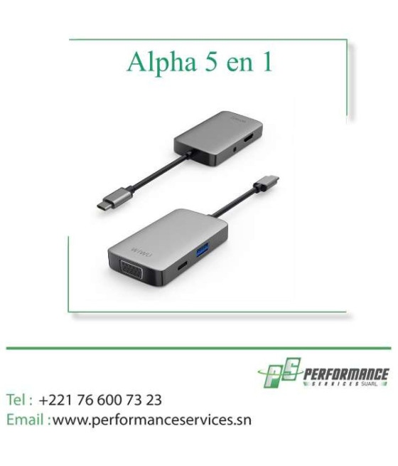 Adaptateur USB C Alpha 5 en 1 A513HVP