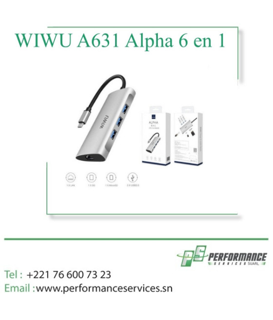 Adaptateur multifonctionnel WIWU A631 Alpha 6 en 1 Type C