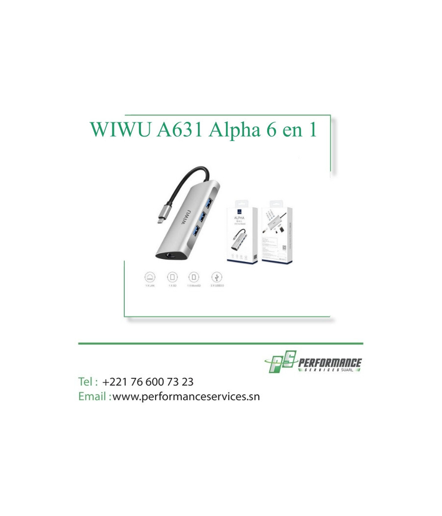 Adaptateur multifonctionnel WIWU A631 Alpha 6 en 1 Type C