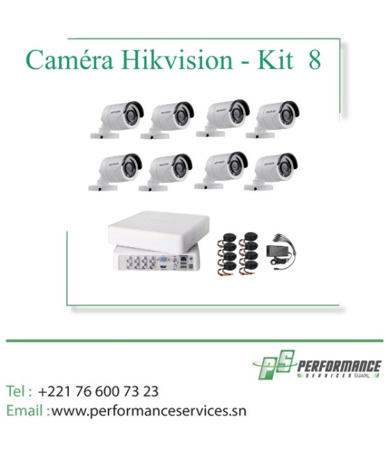 Kit de vidéosurveillance Hikvision HD 8 canaux Turbo HD