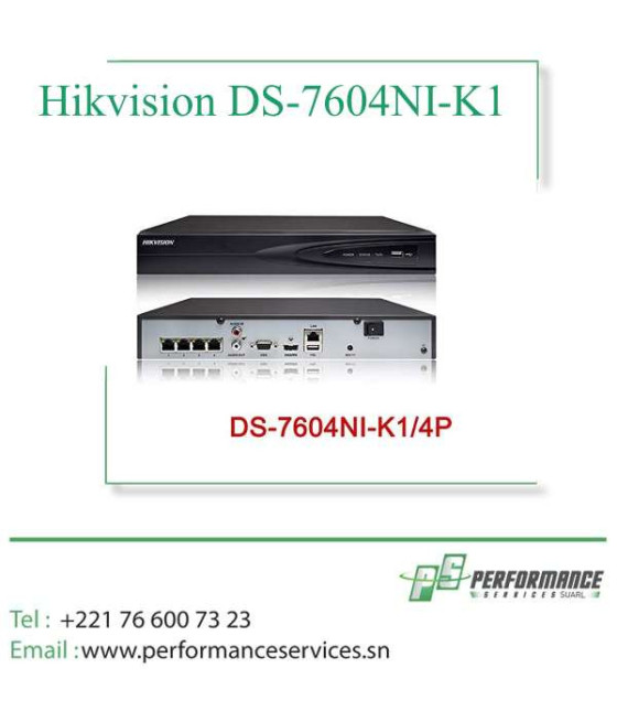 Caméra de Surveillances 4CH Nvr Hikvision DS-7604NI-K1-4P