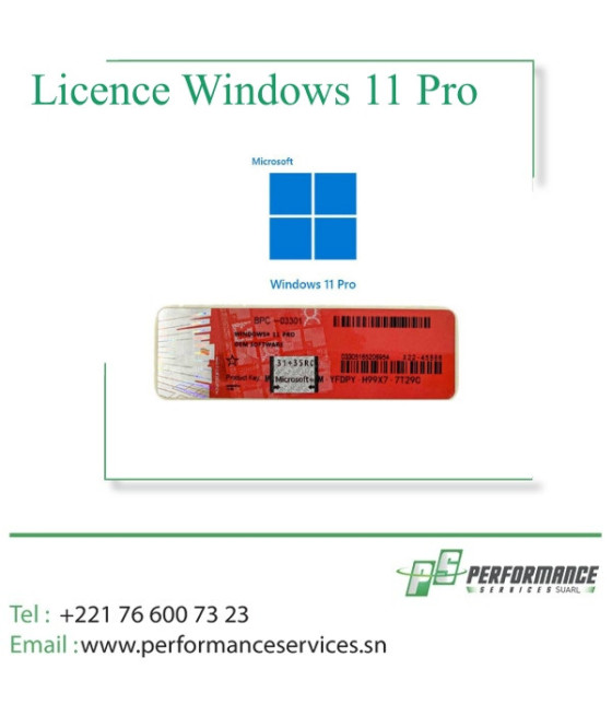 Licence Microsoft autocollant  Windows 11 Pro