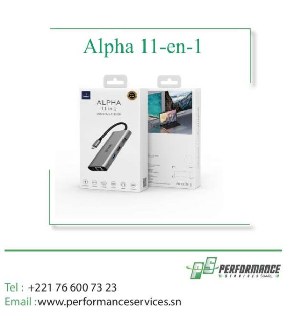 Adaptateur WiWU Alpha A11312H 11-en-1 USB Type-C