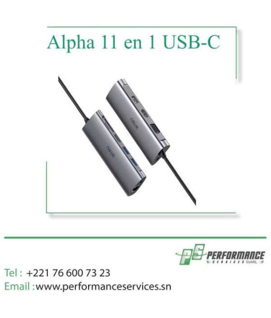 Adaptateur  WiWU Alpha 11 en 1 USB-C A11IN1