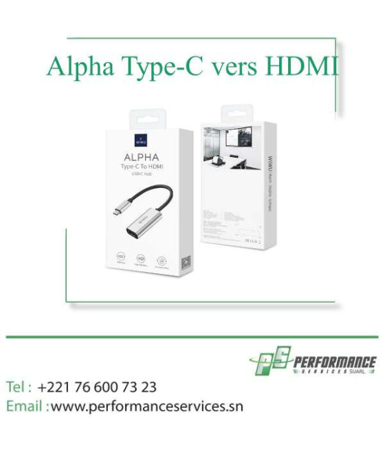 Adaptateur WiWU Alpha Type-C vers HDMI pour ordinateur portable