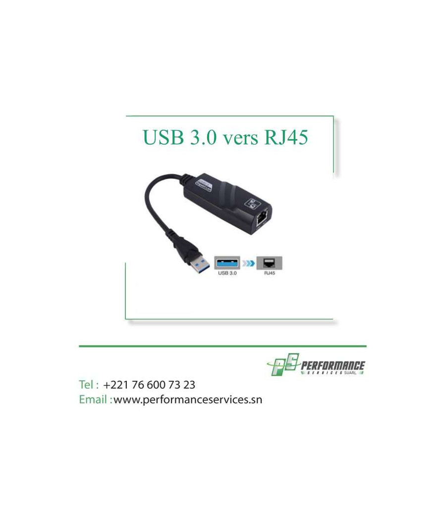Adaptateur USB 3.0 vers RJ45 LAN Gigabit 10/100/1000 mb/s, haute vites