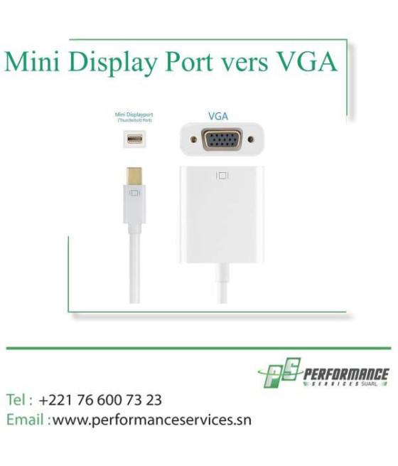 Convertisseur Microsoft Mini Display Port vers VGA pour Microsoft