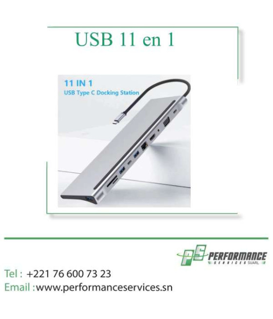 Convertisseur de station d'accueil USB 11 en 1 de type C (BYL-2003)