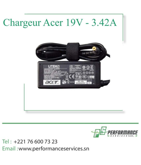 Chargeur Ordinateur portable Acer 19V 3.42A  65W