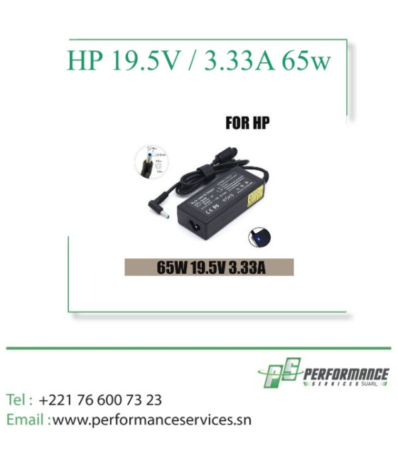 Chargeur pour ordinateur portable HP 19.5V / 3.33A / 4.5 X 3.0 / 65W