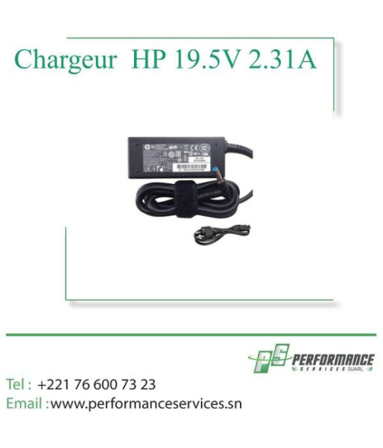 Chargeur Ordinateur portable HP 15, 19.5V- 2.31A 45w