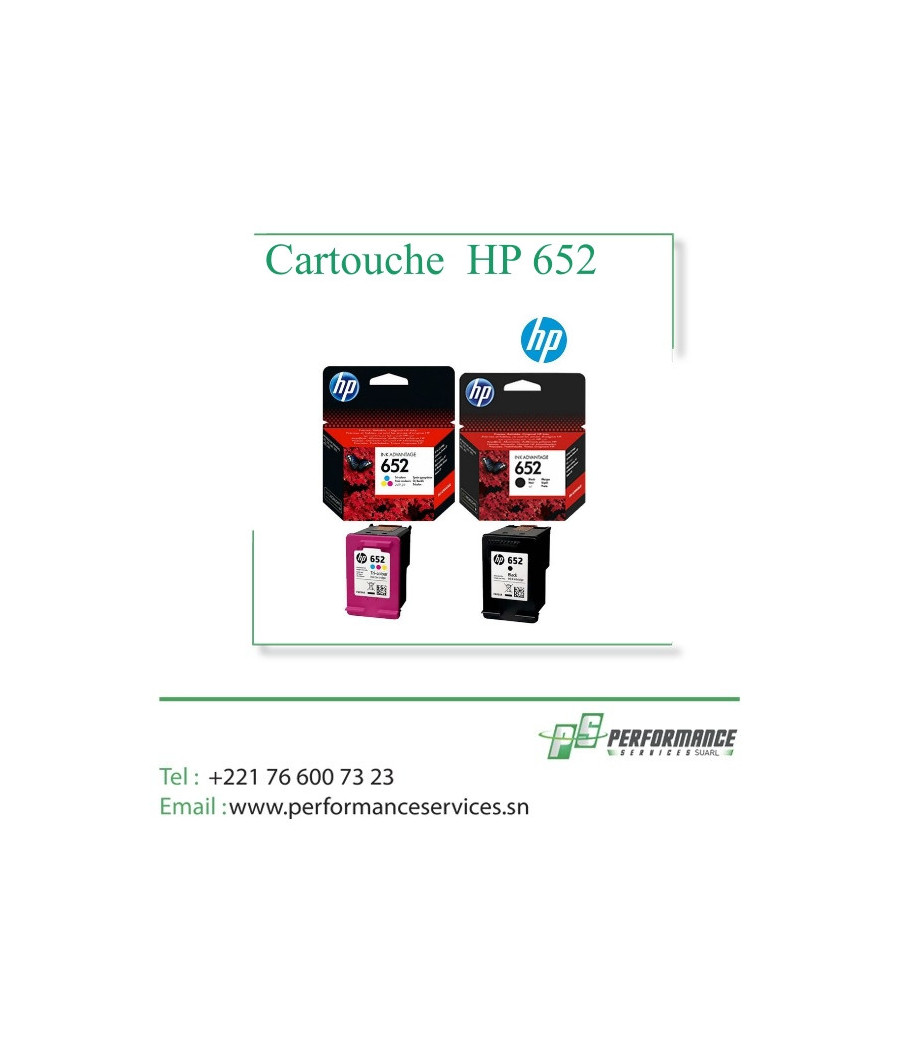 Cartouche  HP 652 Authentique couleur et Noir
