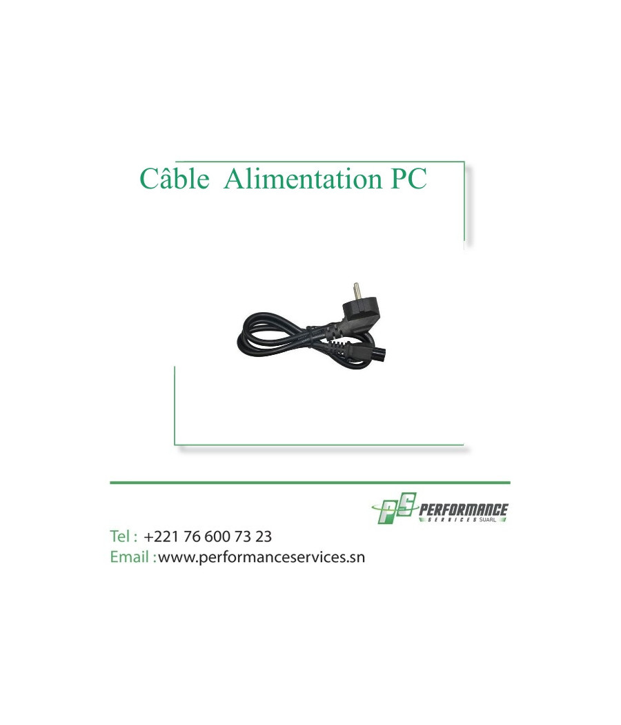 Câble alimentation Secteur C13 Type E PC  Noir 1m50