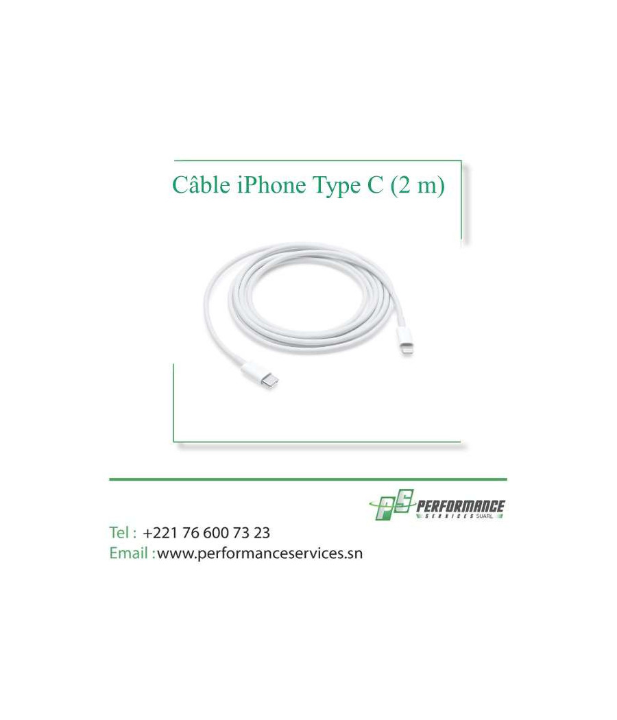 Câble IPhone Type-C Vers Lightning (2m)