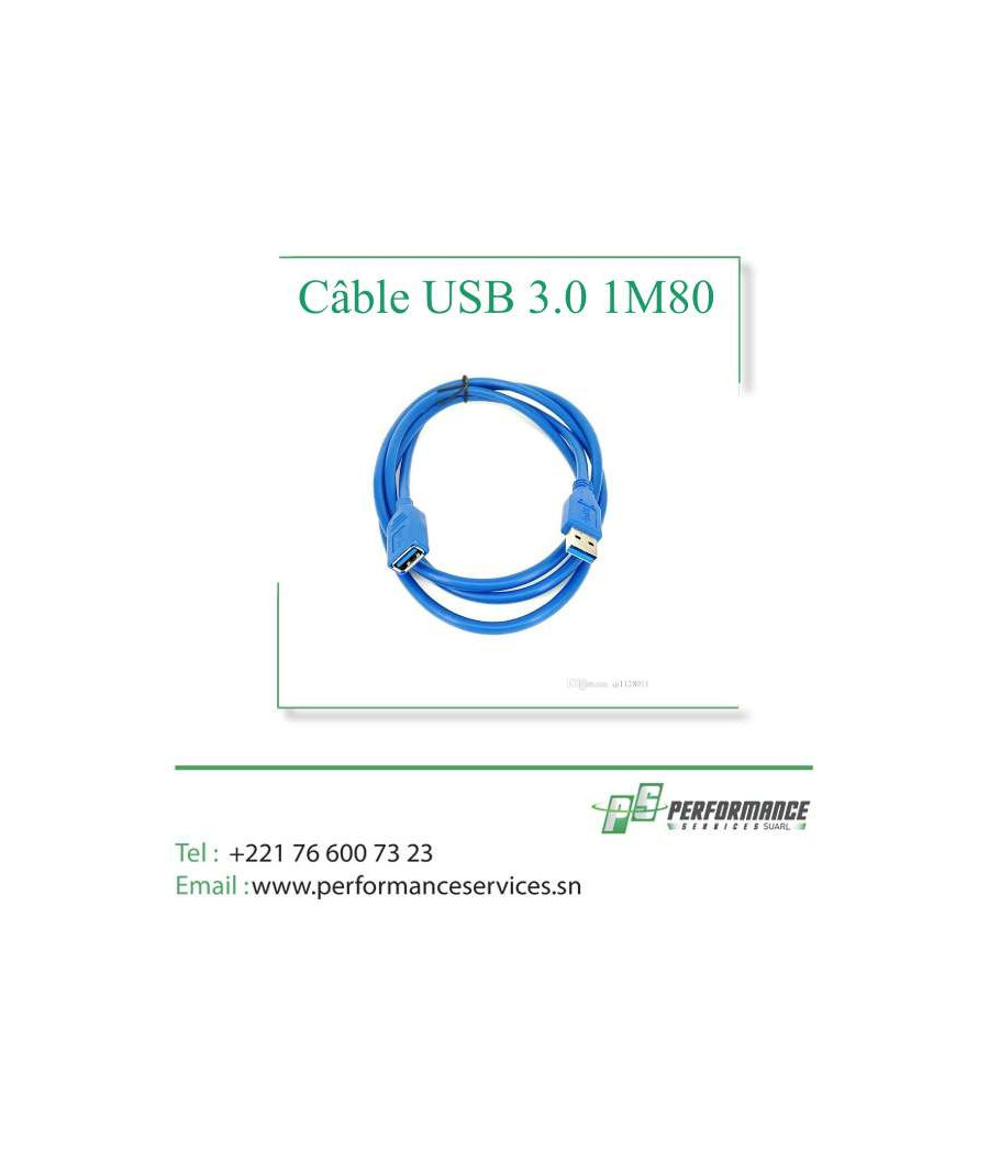 Câble USB 3.0 Mâle Vers Femelle 1M80