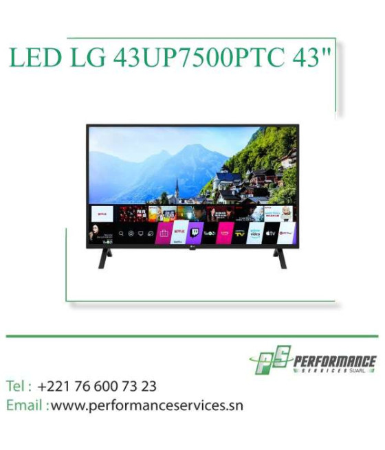 Téléviseur LED LG 43UP7500PTC 43 pouces 4K HDR UHD Smart