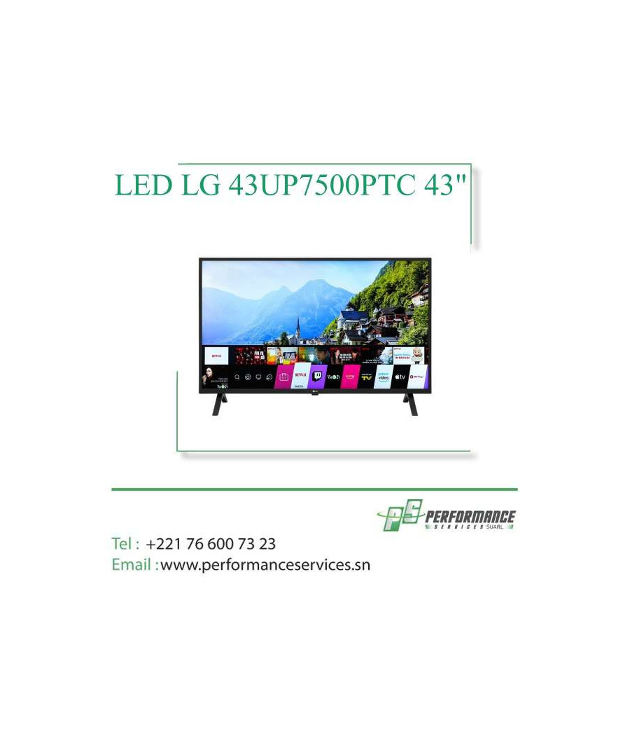Téléviseur LED LG 43UP7500PTC 43 pouces 4K HDR UHD Smart