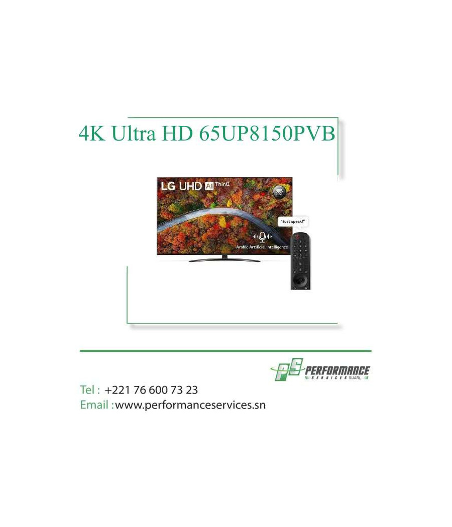 Téléviseur intelligent LG 65 pouces 4K Ultra HD (65UP8150PVB)