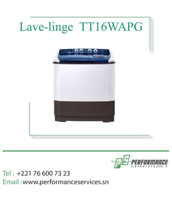 Lave-linge LG  à chargement par le haut (16/10 kg) TT16WAPG (Semi-auto