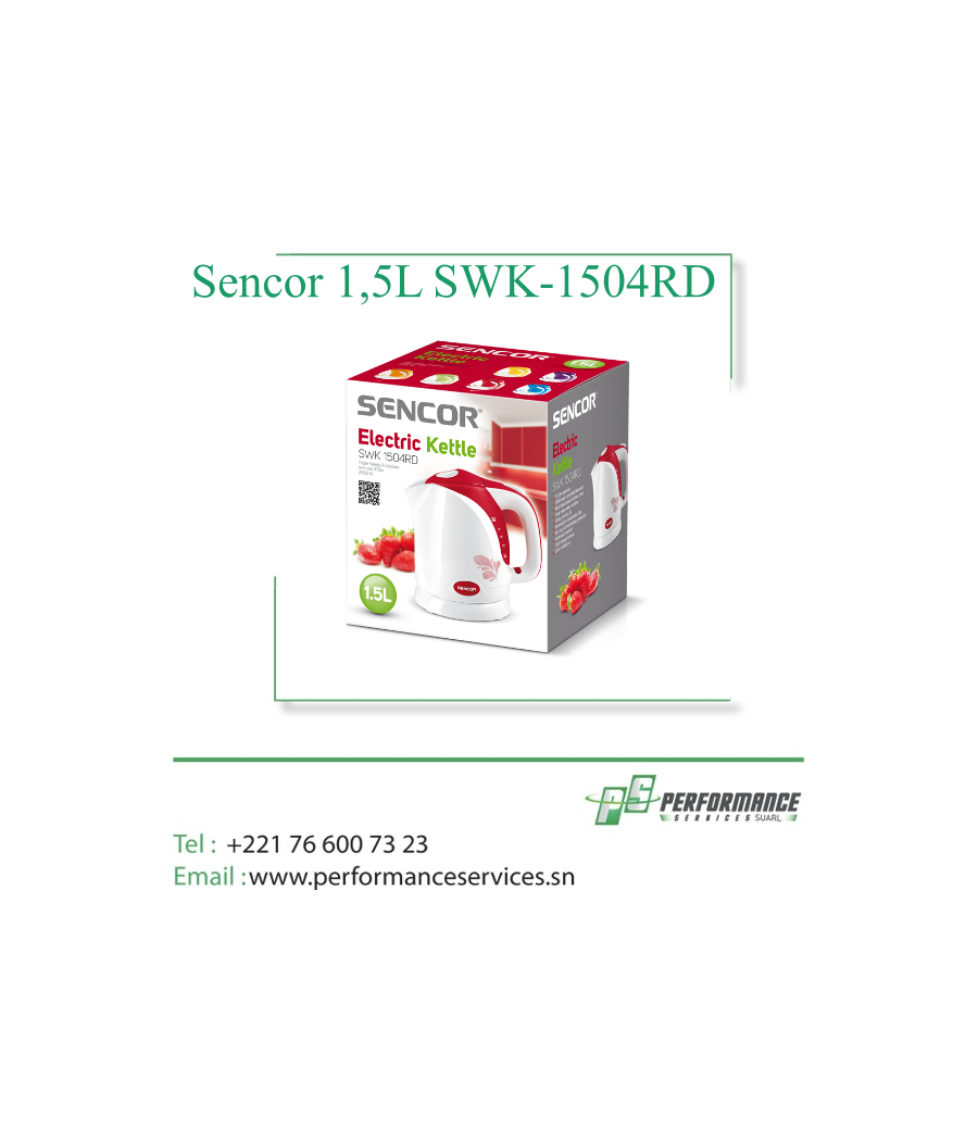 Bouilloires électriques Sencor 1,5L SWK-1504RD