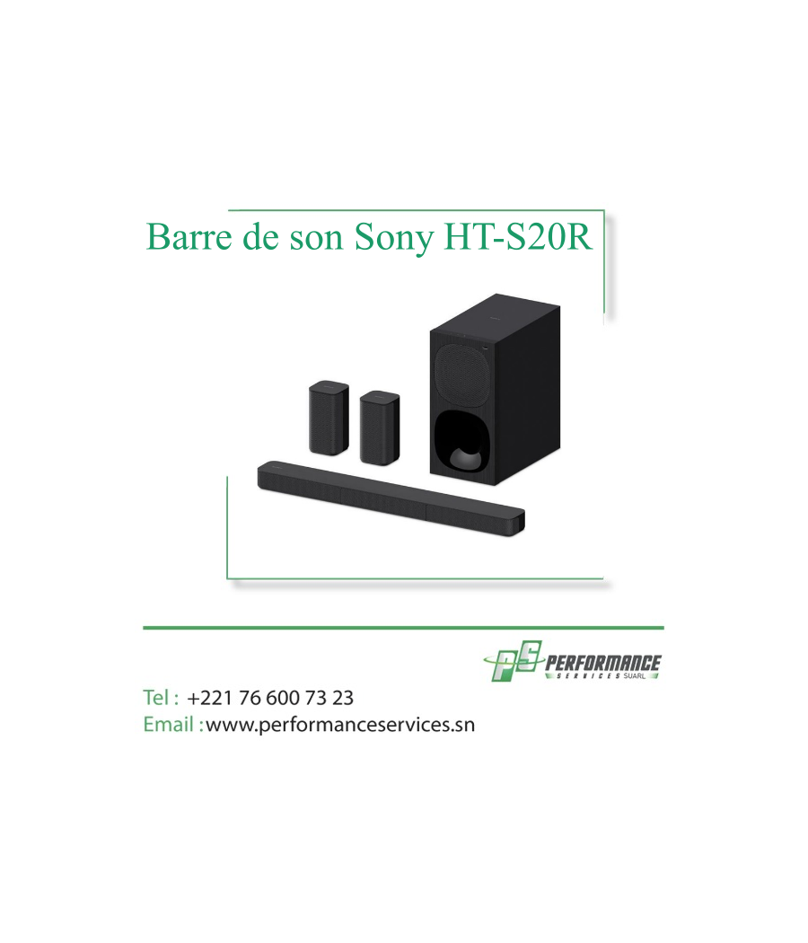 Barre de son Sony HT-S20R Bluetooth Sans fil 400w