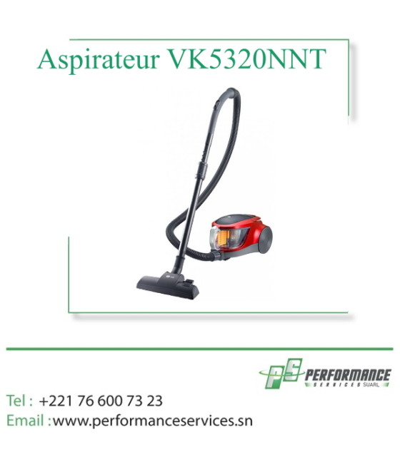 Aspirateur VK5320NNT sans sac  de capacité du bac à poussières, 1,5 litre