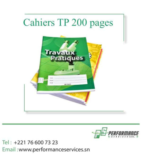 Cahiers TP(Travaux Pratique) 200 pages GF de 5 Pieces