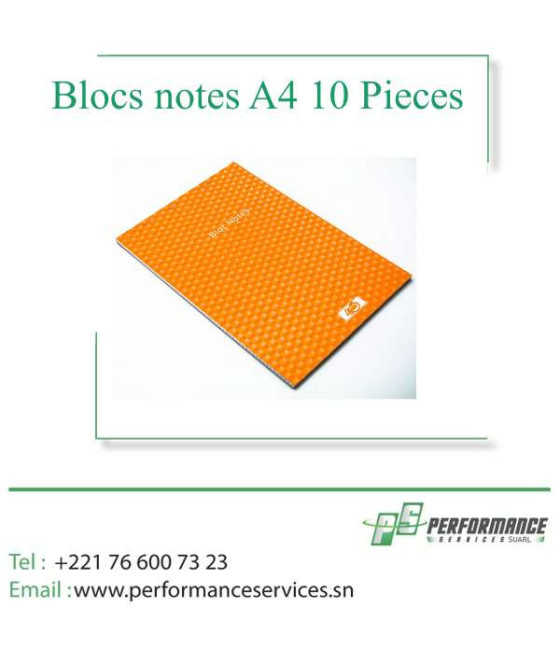 Pack de 10 Pieces de Blocs notes A4