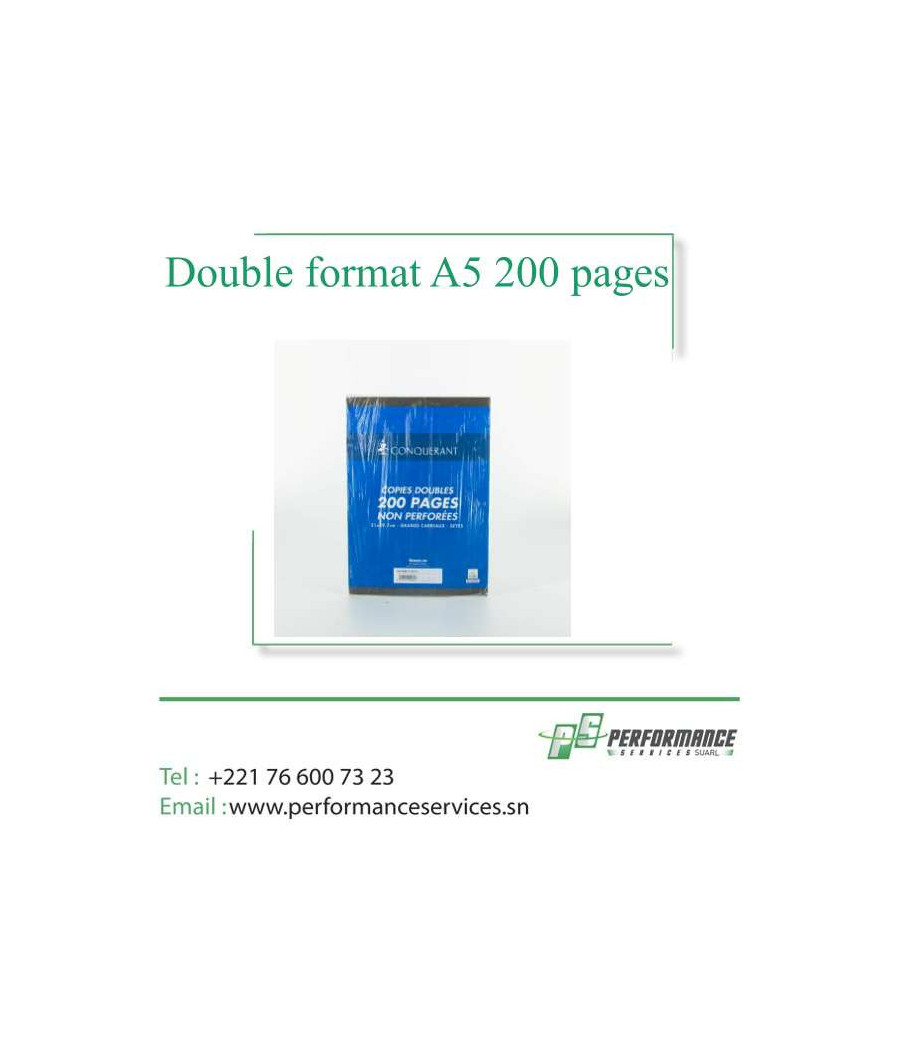 Copie Double format A4, A5 200 pages