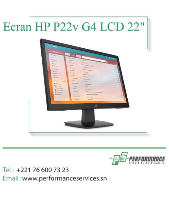 Ecran, Moniteur HP P22v G4 LCD 22" 1920 X 1080